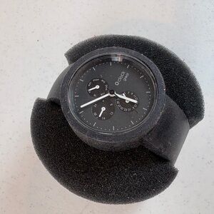 Black Multifunction Men's Watch Silicone Band